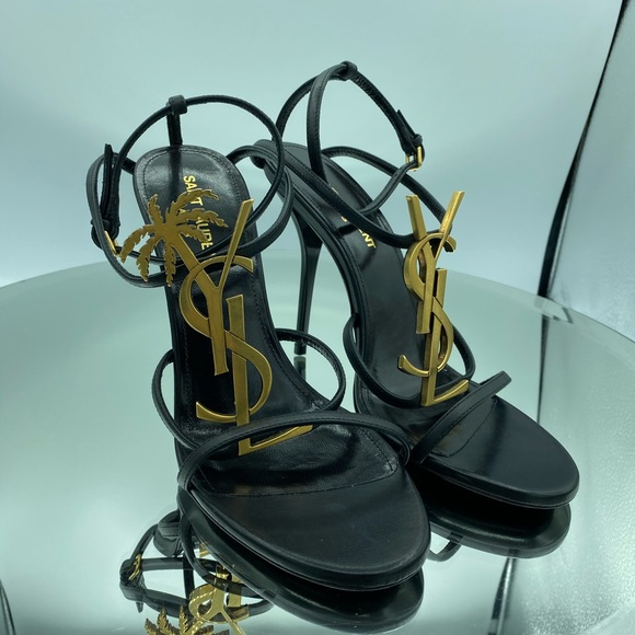 Saint Laurent Cassandra 100mm Black Sandal - Picture 8 of 8